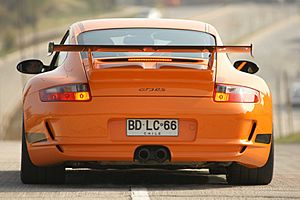 Archivo:Orange 997 GT3 RS rear view