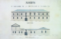 Proyecto de ampliación Escuelas Mayores. Fachada reformada. Fachada actual del naciente. José Secall.