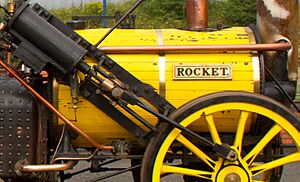 Archivo:Rocket (locomotive) close up of the boiler lagging