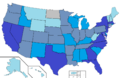 Salvadorans by US State map