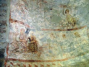 Archivo:118 Sant Miquel de Terrassa, pintures murals de la cúpula de l'absis