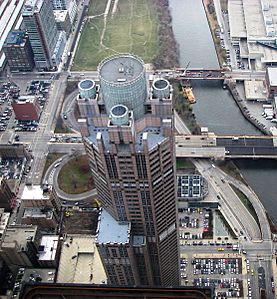 311 South Wacker Drive (Chicago, IL) from the top of the Willis Tower 29Nov2007