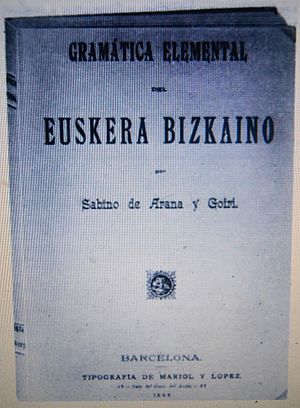 Archivo:Bizkaieraren Oinarrizko Gramatika. Sabin Arana Goiri (1888)