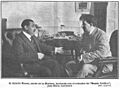 D. Gabriel Maura, conde de la Mortera, hablando con el redactor de Mundo Gráfico, José María Carretero. Fot. Campúa