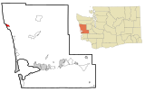 Grays Harbor County Washington Incorporated and Unincorporated areas Taholah Highlighted.svg