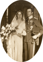 Archivo:Gustaf Adolf (1906-1947) and Sibylla at their wedding