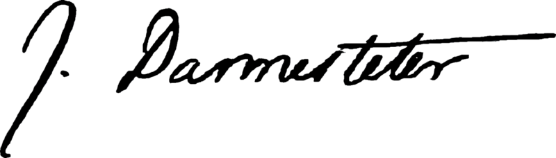 James Darmesteter signature