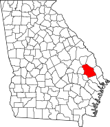 Map of Georgia highlighting Bulloch County.svg