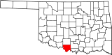 Map of Oklahoma highlighting Jefferson County.svg