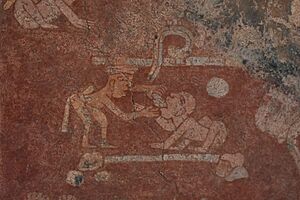 Archivo:Personajes en un mural de Tepantitla