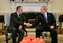 Archivo:President George W. Bush and Sergey Lavrov