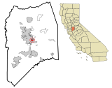 San Joaquin County California Incorporated and Unincorporated areas Kennedy Highlighted.svg