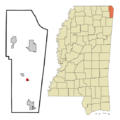 Tishomingo County Mississippi Incorporated and Unincorporated areas Tishomingo Highlighted