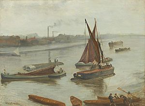 Archivo:Whistler James Grey and Silver Battersea Beach 1863