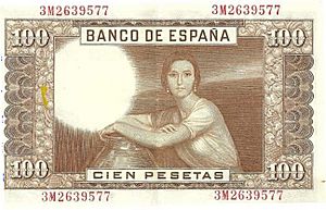 Archivo:100 pesetas of Spain 1953, reverse