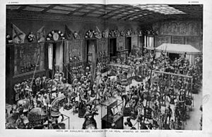 Archivo:1918-10-05, La Esfera, Vista de conjunto del interior de la Real Armería de Madrid, Campúa