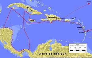 Archivo:Columbus fourth voyage es