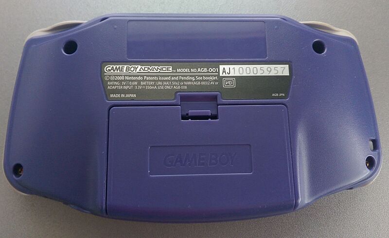 Game Boy Advance back