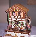 Gingerbread house with clock