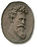 Archivo:Gustav Eberlein, Selbstporträt, Bronze, Hannoversch Münden