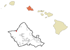 Honolulu County Hawaii Incorporated and Unincorporated areas Waialua Highlighted.svg