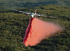Leona Valley Crown Fire CDF aircraft Phos-Chek drop