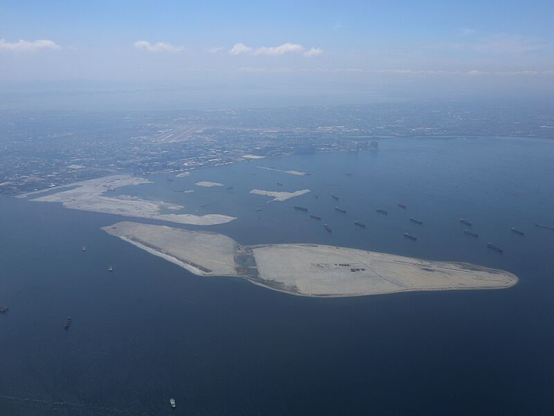 Manila Bay reclamation project from air (Pasay; 04-17-2024)