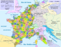 Map administrative divisions of the First French Empire 1812-es