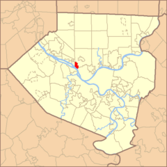 Map of Allegheny County PA Highlighting Bellevue.png
