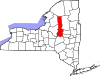 Mapa de Nueva York con la ubicación del condado de Herkimer
