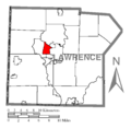 Map of Oakwood, Lawrence County, Pennsylvania Highlighted