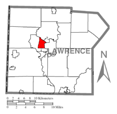 Map of Oakwood, Lawrence County, Pennsylvania Highlighted.png