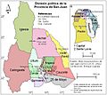Mapa de la Provincia de San Juan (Argentina) con división política