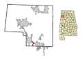 Marion County Alabama Incorporated and Unincorporated areas Gu-Win Highlighted