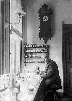 Archivo:Martinus Willem Beijerinck in his laboratory