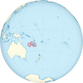 New Caledonia on the globe (small islands magnified) (Polynesia centered).svg