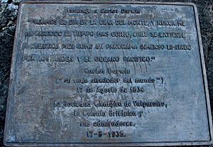 Archivo:Placa de darwin en cerro La Campana Olmue Chile