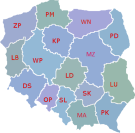 Archivo:Poland administrative division 1999 literki