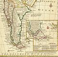 Terra Magellanica (Patagonia) in A New and Accurate Map of Chili, Terra Magellanica, Terra del Fuego &c. 1744 by Emanuel Bowen