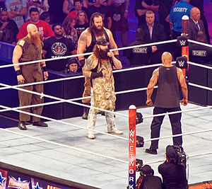 Archivo:The Wyatt Family confronts The Rock at WrestleMania 32