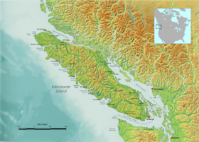 Localización de las islas San Juan (mapa de la isla de Vancouver)