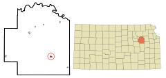 Wabaunsee County Kansas Incorporated and Unincorporated areas Eskridge Highlighted.svg