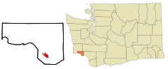 Wahkiakum County Washington Incorporated and Unincorporated areas East Cathlamet Highlighted.svg