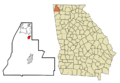 Walker County Georgia Incorporated and Unincorporated areas Chickamauga Highlighted