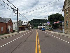 2017-08-06 10 59 05 View north along Maryland State Route 742 (Maple Street) at First Street in Friendsville, Garrett County, Maryland.jpg