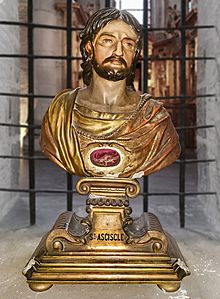 31 - Toulouse - Basilique Saint-Sernin - Crypte - Buste reliquaire de saint Aciscle de Cordoue.jpg