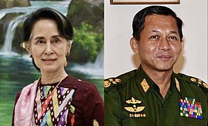 Archivo:Aung San Suu Kyi & Min Aung Hlaing collage