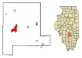 Fayette County Illinois Incorporated and Unincorporated areas Vandalia Highlighted