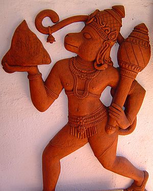 Hanuman in Terra Cotta