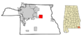 Houston County Alabama Incorporated and Unincorporated areas Ashford Highlighted
